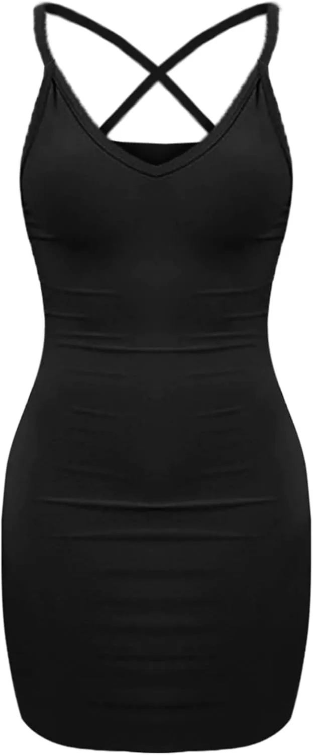Women's Sexy Tight Sleeveless Mini Dress Sexy Bodycon Dress 2024 Summer Short Tight Dresses Party Club Dress