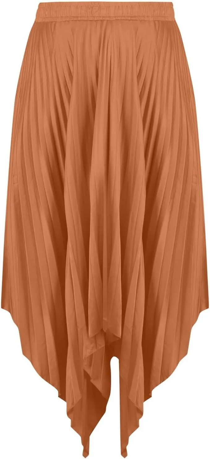 Women's Solid Flared Skirts Lightweight Elastic High Waist Long Midi A Line Skirt Flowy 2025 Fashion Summer Dresses