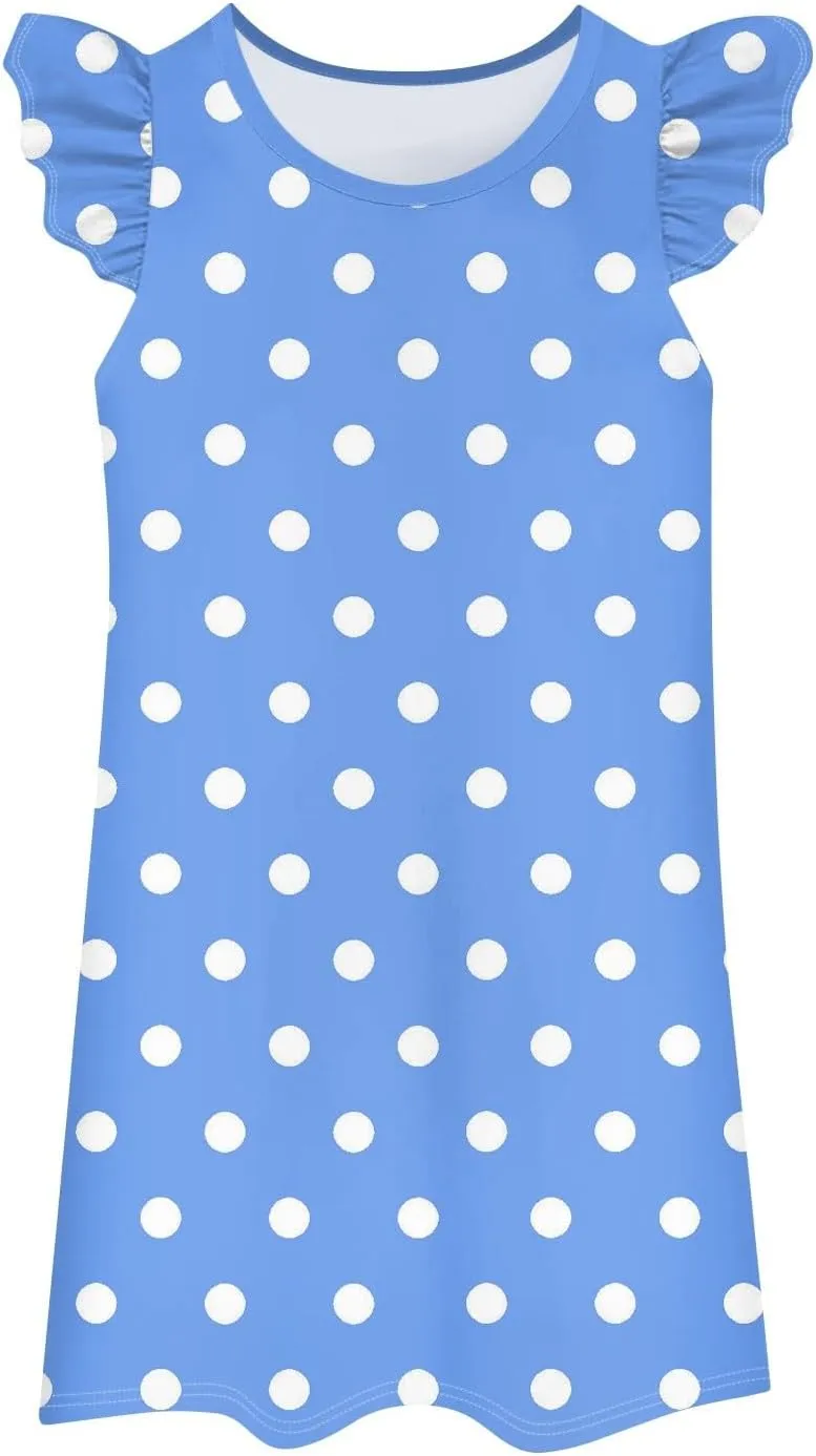 Women's Summer Dresses 2025 Beach Casual Loose Sundress Ruffle Sleeve Mini Dress Beach Vacation Clothes for Women