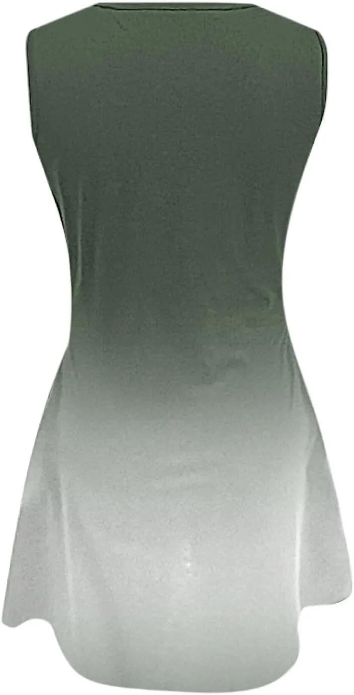 Womens Summer Dresses 2025 Vacation Sleeveless Tank Crewneck Loose Mini Dresses Spring Sundresses Beach Vacation Outfits