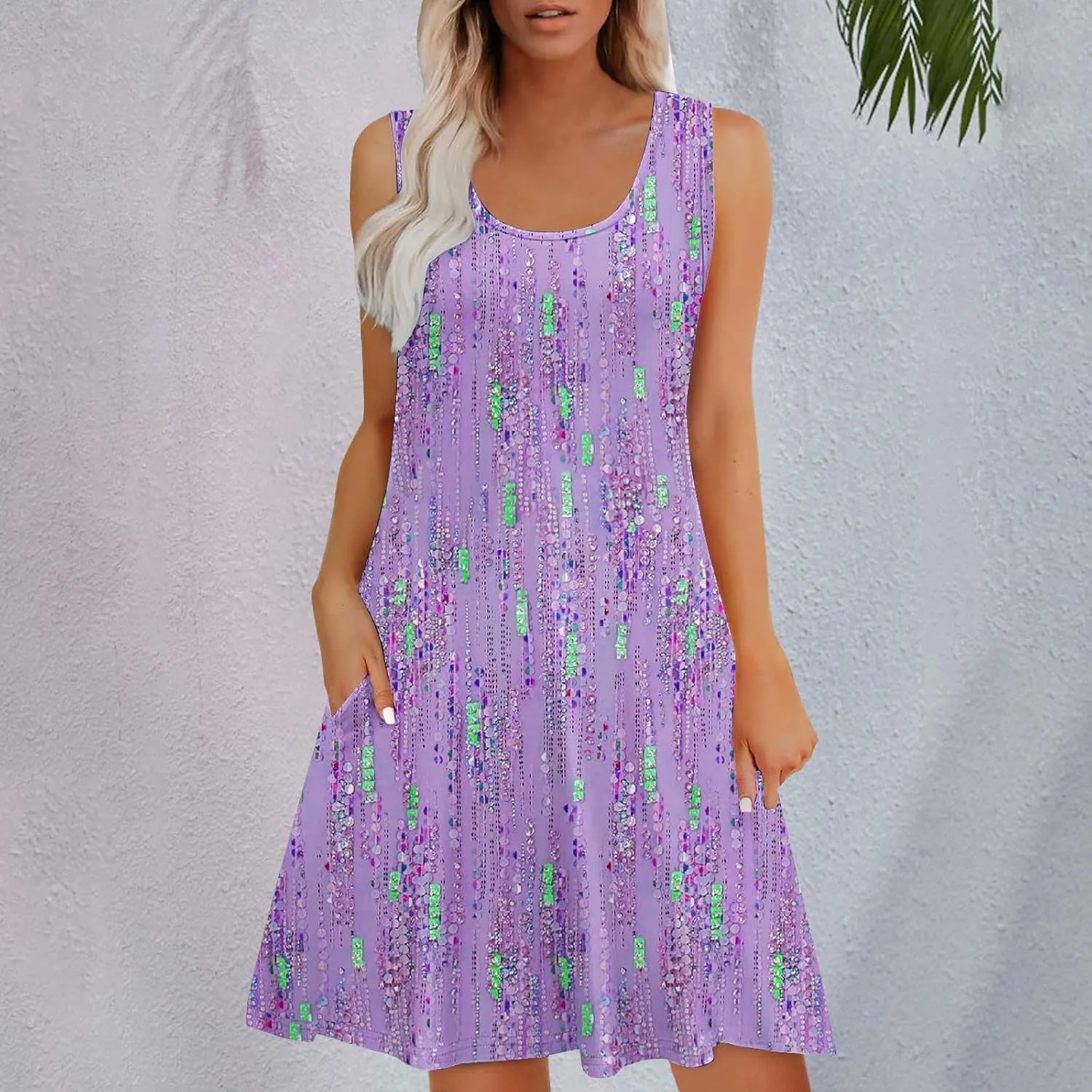 Women's Summer Maxi Dress 2025 Floral Graphic Sleeveless Casual Loose Long Beach Sundress Travel Vacation Outfits