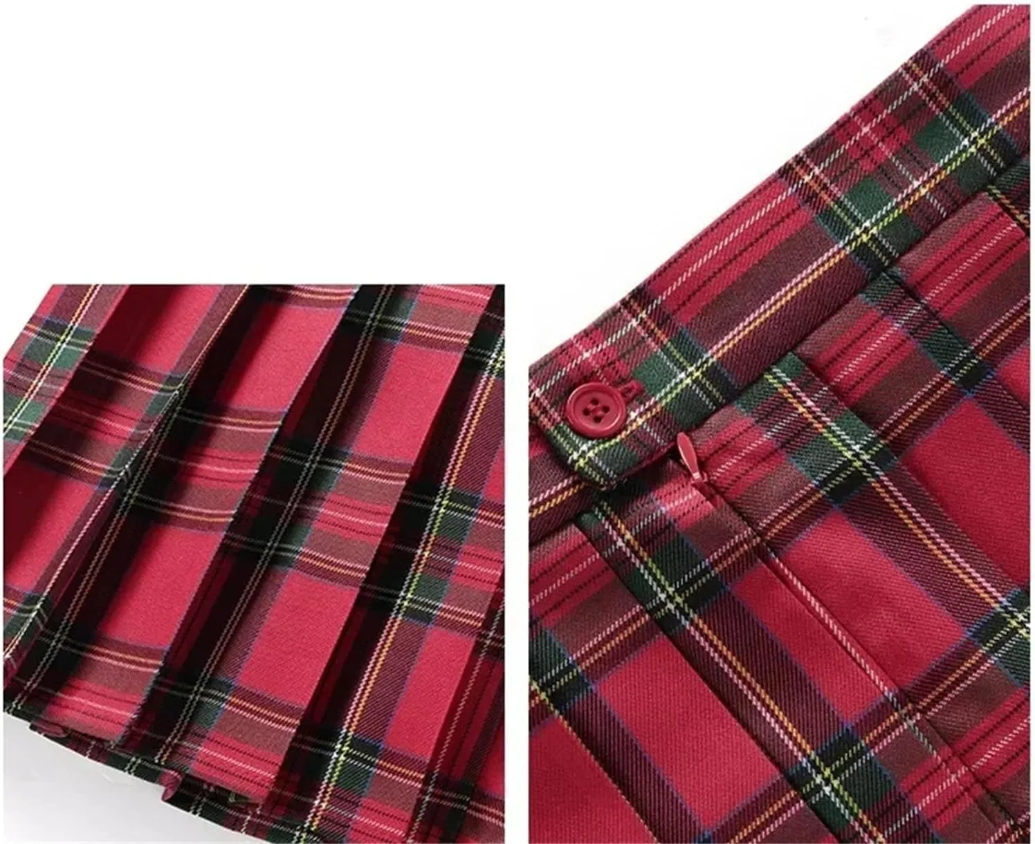 Womens Summer Plaid Pleated Skirt High Waisted A-Line Mini Skirts for Women Casual Sports Skirts