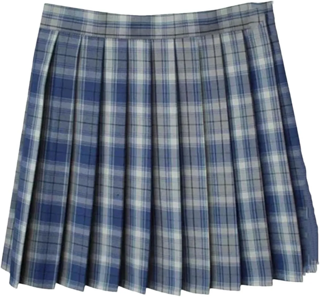 Womens Summer Plaid Pleated Skirt High Waisted A-Line Mini Skirts for Women Casual Sports Skirts