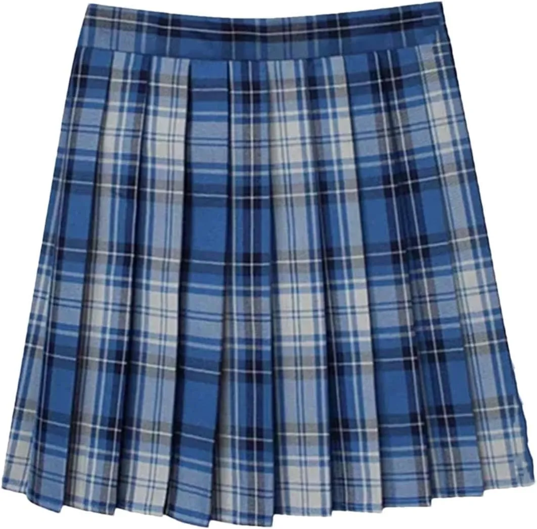 Womens Summer Plaid Pleated Skirt High Waisted A-Line Mini Skirts for Women Casual Sports Skirts