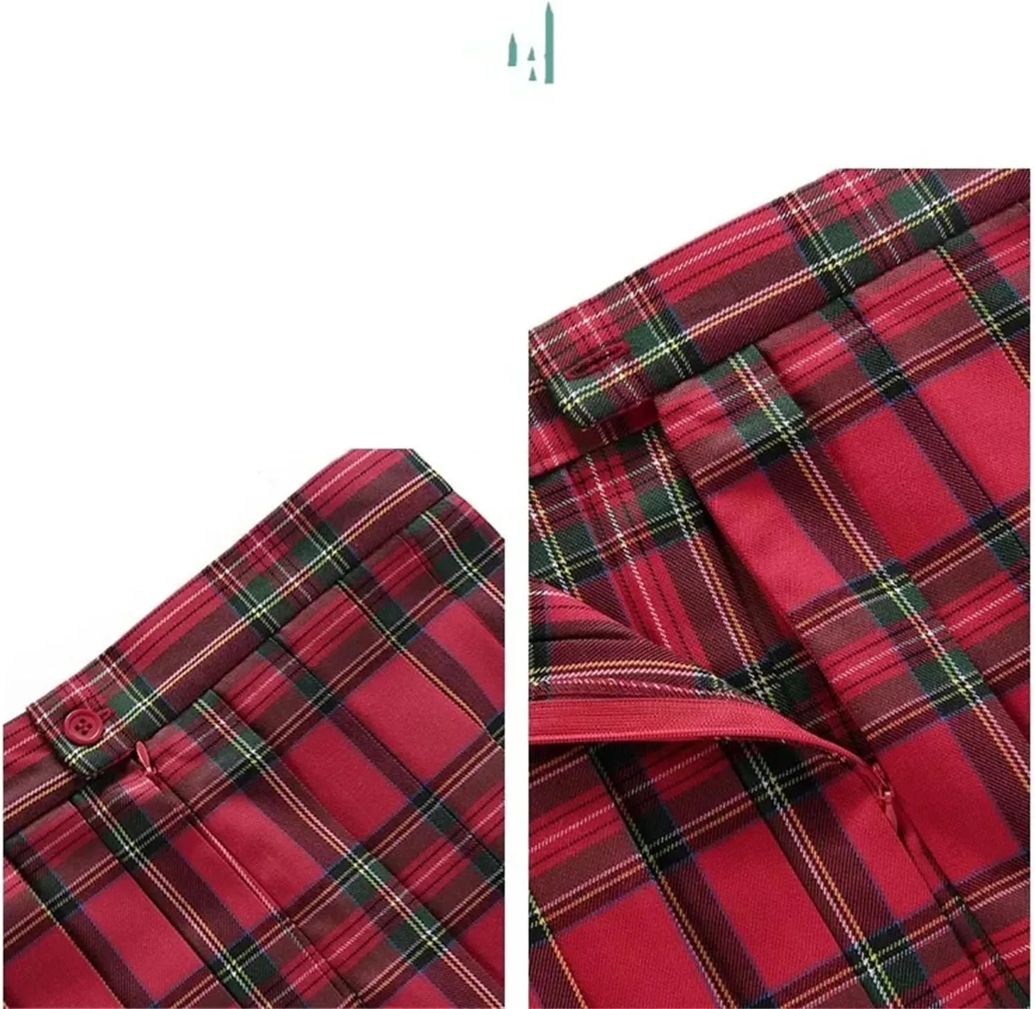 Womens Summer Plaid Pleated Skirt High Waisted A-Line Mini Skirts for Women Casual Sports Skirts