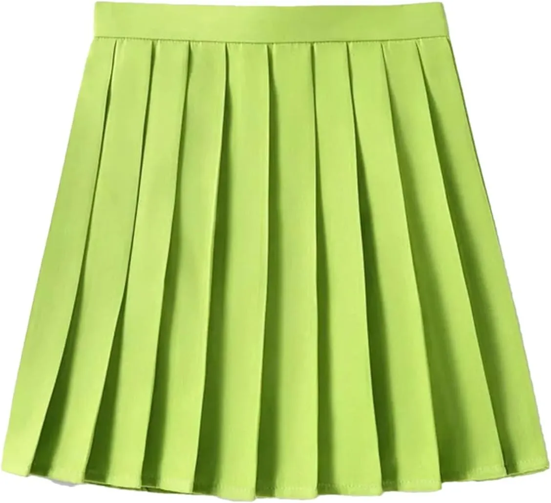 Women's Summer Skirts for Women A-Line Pleated Skirt High Waist High Slit Sexy Mini Skirt