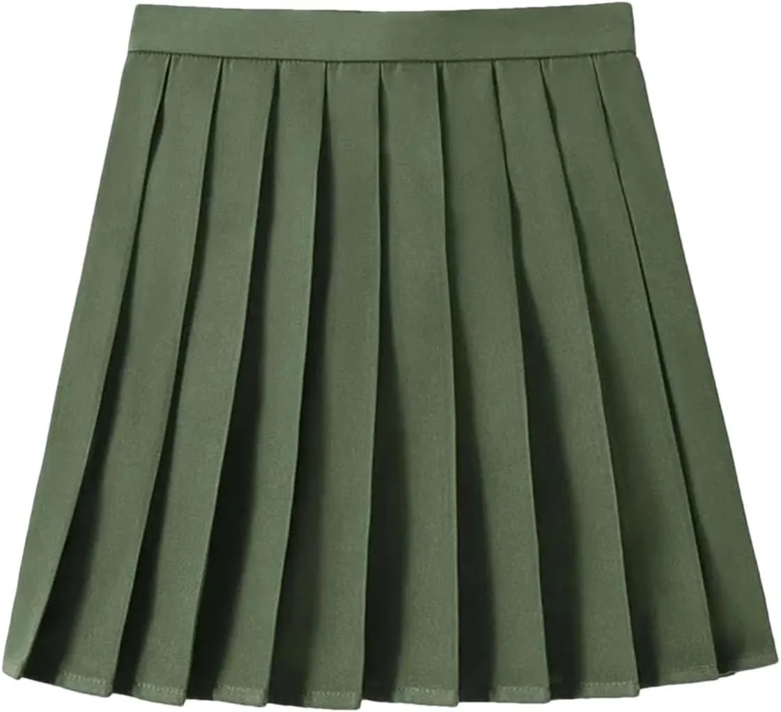 Women's Summer Skirts for Women A-Line Pleated Skirt High Waist High Slit Sexy Mini Skirt
