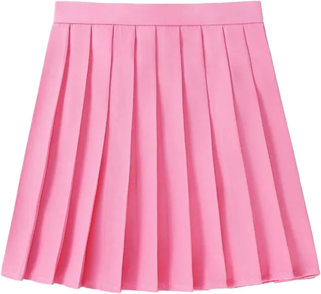Women's Summer Skirts for Women A-Line Pleated Skirt High Waist High Slit Sexy Mini Skirt