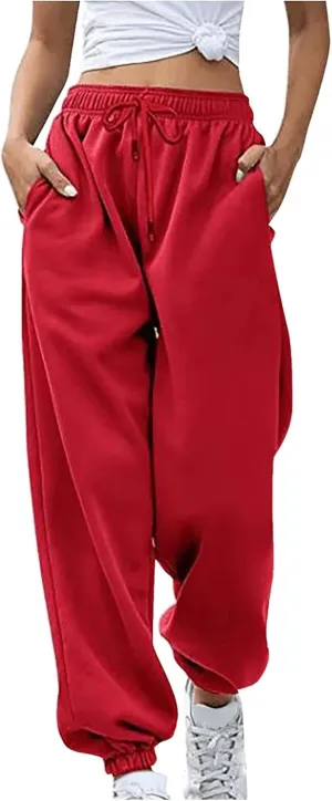 Women's Sweatpants High Waisted Sweat Pants Workout Active Joggers Pant Baggy Lounge Bottoms Baggy Y2k Lounge Trousers