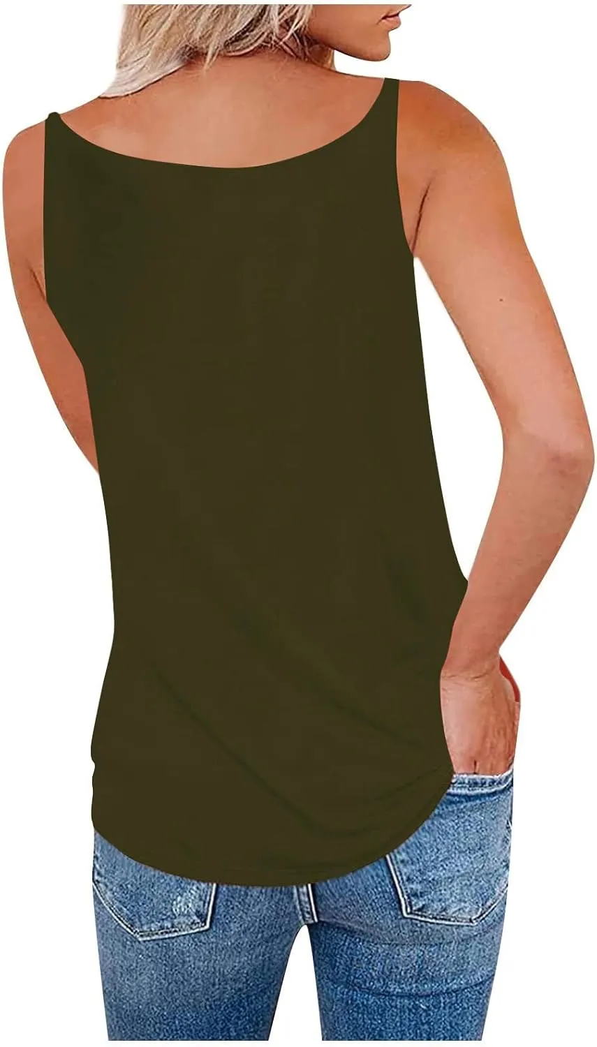 Women's Tank Tops Summer Fashion Half Zipper V Neck Sleeveless Blouses Casual Solid Loose Elegant Swing Beach Shirts