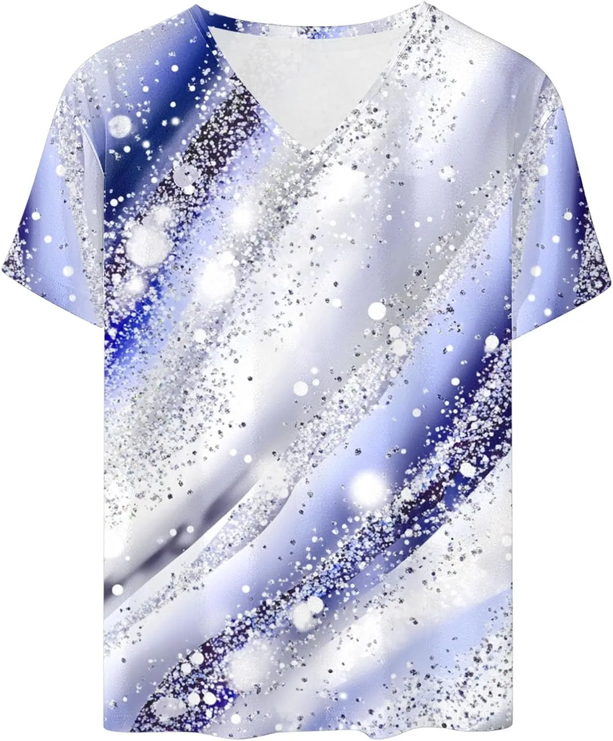 Women's Tie Dye T Shirt Casual V Neck Summer Tops Blouse Loose Fit Short Sleeve Floral Shirts Tunic Cute Graphic Tees