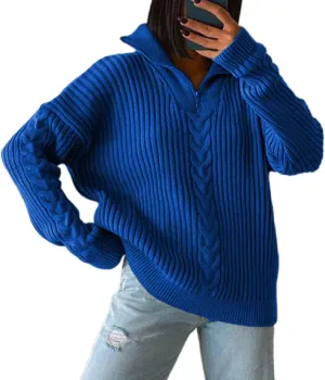 Women's Turtleneck Oversized Pullover Sweaters Long Sleeve Loose Knitted Sweater Tops Casual Slouchy Jumper Tops