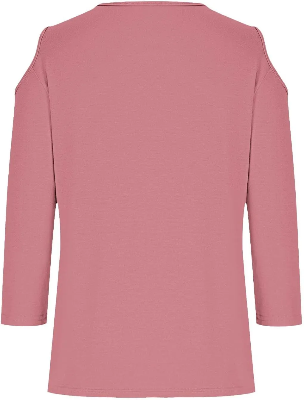 Womens V Neck Cold Shoulder 3/4 Sleeve Tops Casual Shirt Dressy Blouse Trendy Tshirts Gifts for Her Fashion Cothes Tee