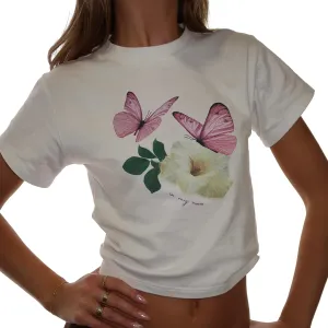 Y2k Graphic Baby Tees for Women Cute Teen Summer Short Sleeve Crop Tops Vintage Aesthetic Coquette T-Shirts Clothes