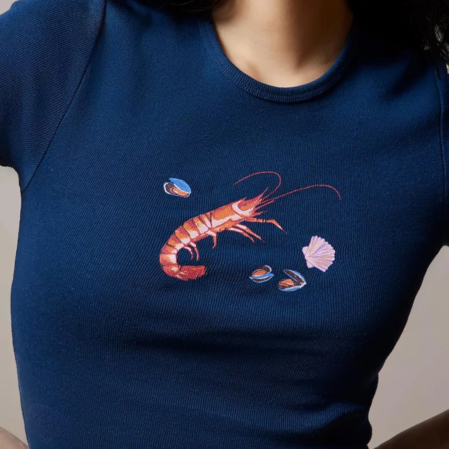 Y2K White Baby Tees for Women Cute Graphic Printed Crop Top Vintage Aesthetic Summer T Shirt for Teen Girls