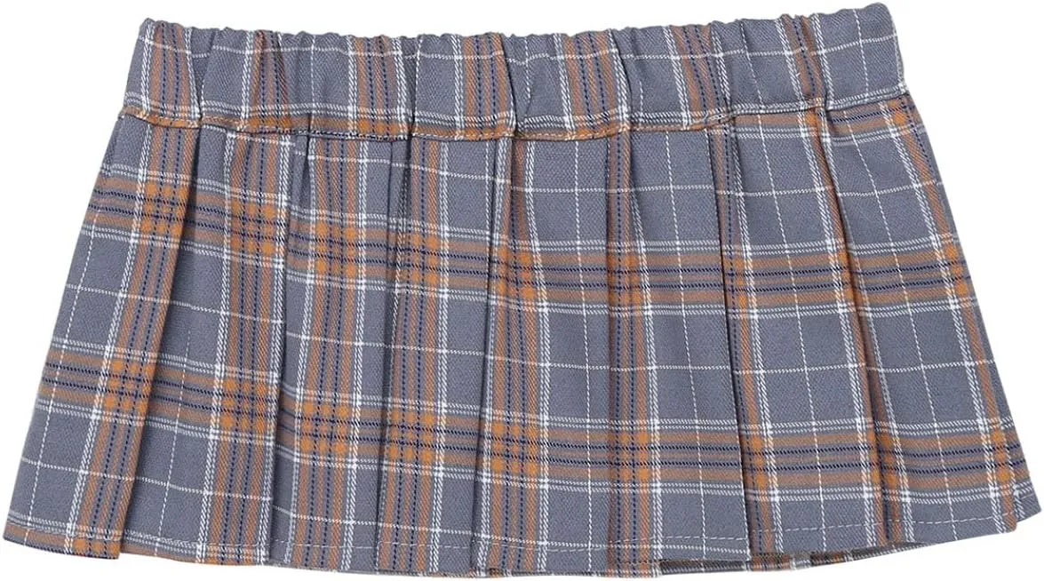 Yartina Women Sexy Schoolgirl Plaid Mini Skirt Role Play Pleated Short Dress Lingeries Nightwear