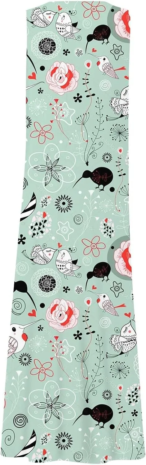 ZYXTIM Summer Sundress for Women 2024 Beach Floral Printed Sleeveless Flowy Dresses with Pockets Vintage Cute Vacation Outfit