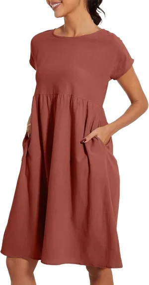 ZYXTIM Women 2024 Spring Summer Casual Dress Short Sleeve Slim Fit Solid Lounge Dresses Vacation Beach Sundress Outfits